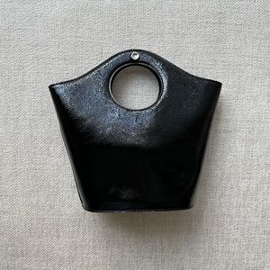 elizabeth & james market shopper patent leather small tote